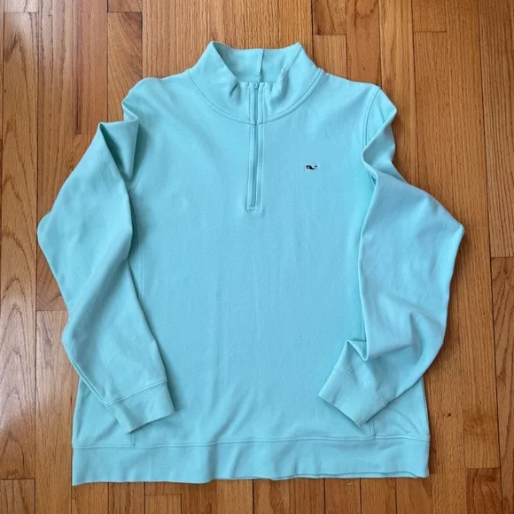 Vineyard Vines Mint Green Quarter-Zip Sweater Women’s Size XL - Picture 9 of 10